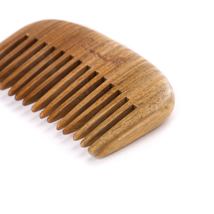 Breezelike Sandalwood Beard Comb - Wide Tooth Pocket Comb - No Static Natural Aroma Wooden Grooming Comb for Men