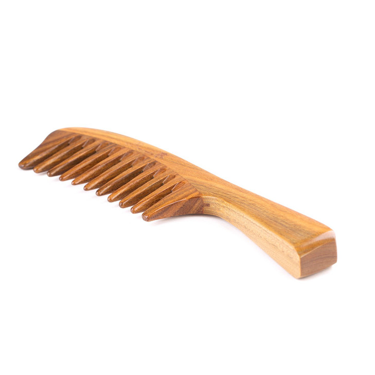 Breezelike Hair Comb for Curly Hair - Breezelike Wide Tooth Sandalwood Comb - 8" Big Size No Static Natural Wooden Detangling Comb for Women and Men