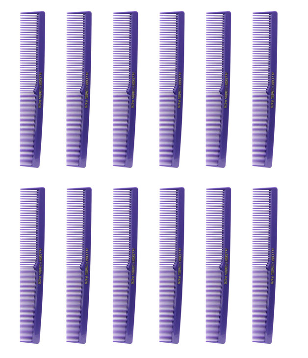 Allegro Combs 420 Barber Set: 12 Hair Cutting and Styling Combs in Purple - Pocket Combs for Stylists