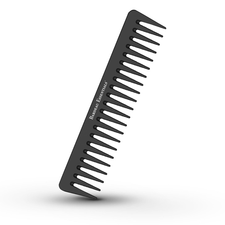 Bardeau Essentials Black Carbon Wide Tooth Comb (7 Inch) - Professional Detangling & Styling Tool for Men & Women, All Hair Types