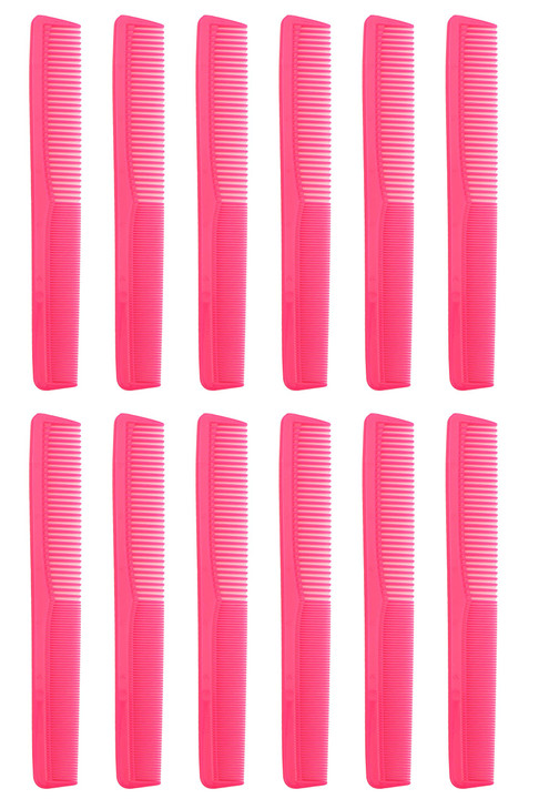 7 inch All Purpose Hair Comb. Hair Cutting Combs. Barbers & Hairstylist Combs. Neon Pink 1 DZ