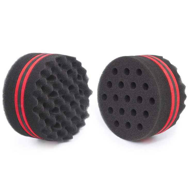 WORGATE Small Hole Hair Sponge Brush for Twists Dreads Natural Hair Afro Curl Barber 2 PCS