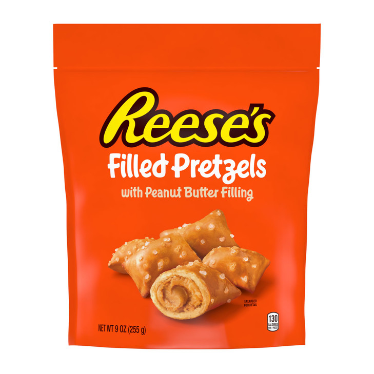 Reese's Filled Pretzels, Peanut Butter Pretzel Nuggets, Crunchy, Ready to Eat, Sweet and Salty Snack, 9oz Resealable Bag