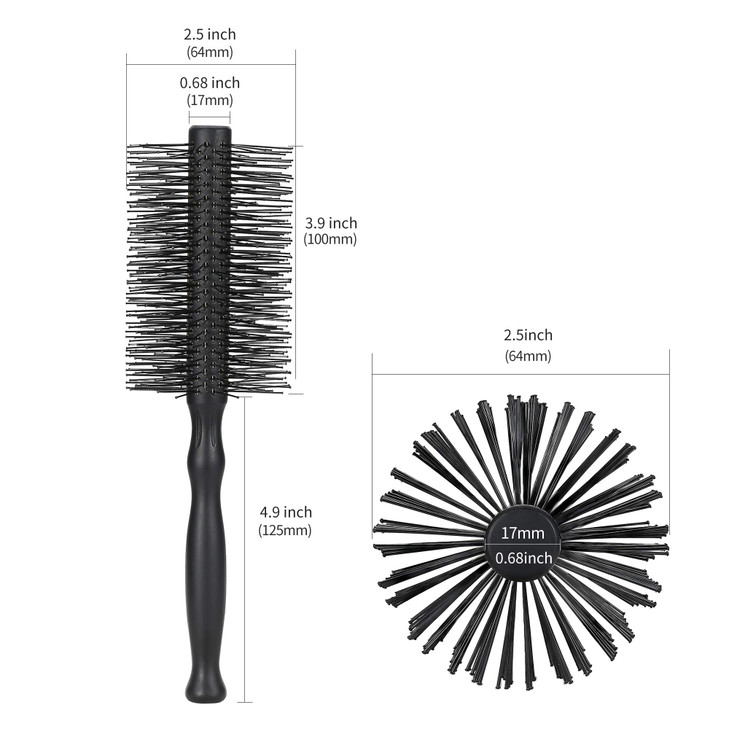 PERFEHAIR Large Round Hair Brush for Women Blow Drying, Soft Nylon Bristles, 2.5-inch Diameter, Big Round Brush for Blowout, Styling, Curling, Smooth