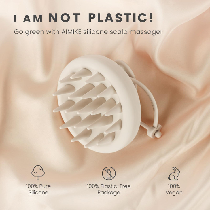 AIMIKE Scalp Massager Shampoo Brush, Soft Silicone Scalp Scrubber, Scalp Brush/Exfoliator for Washing Hair Dandruff, Scalp Massager Hair Growth Stimu