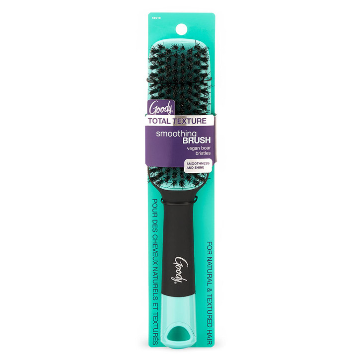 Goody x Total Texture Smoothing Brush - Vegan Boar Bristles Help Condition and Smooths Hair Cuticles for Enhanced Shine Shine - For Natural and Textu