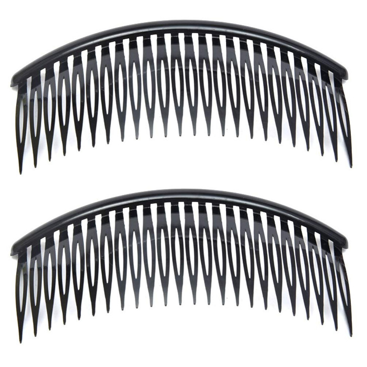12 Pcs Black Plastic Side Hair Combs with 24 Teeth Hair Comb Clip DIY Hair Accessories for Women and Girls