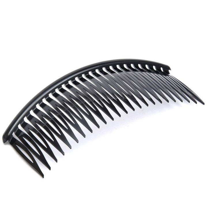 12 Pcs Black Plastic Side Hair Combs with 24 Teeth Hair Comb Clip DIY Hair Accessories for Women and Girls
