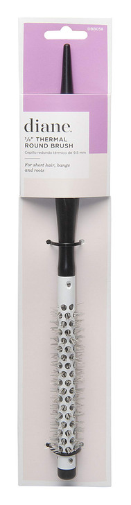 Diane Small Thermal Hair Brush for Blow Drying Curly Hair, Mini Round Wood Brush, 3/8"