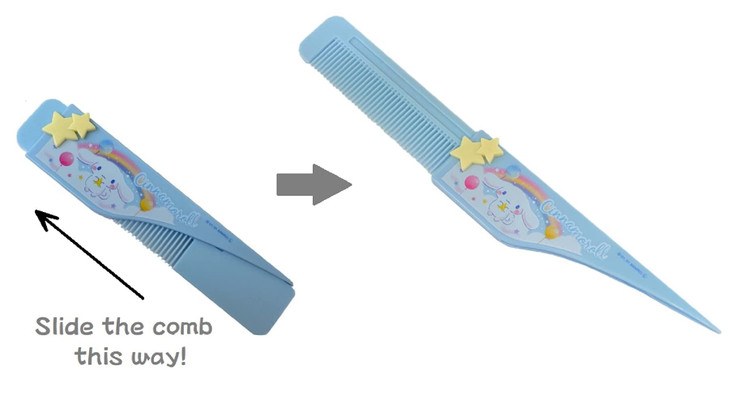Sanrio Cinnamoroll Sliding Comb Hand Hair Styling Tools (Sky)