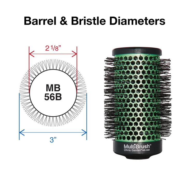Olivia Garden MultiBrush Detachable Thermal Styling Hair Brush MB-56B (2 1/8")