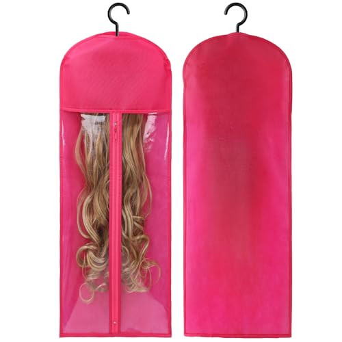 3PCS Extra Long Wig Bags with Hanger - Hair Extension Holder & Storage (31.5 Inch)