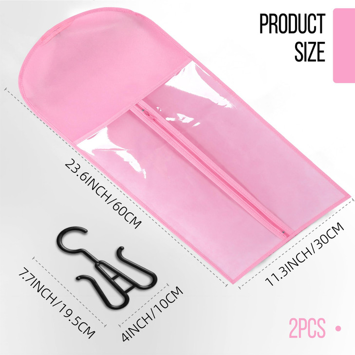 2PCS Wig Holder Wig Storage Portable Wig Bags Storage with Hanger Hair Extension Holder for Styling Wig Storage Bags Wig Organizer for Multiple Wigs