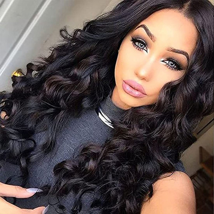 premier 360 Lace Wigs Human Hair Pre Plucked Bouncy Body Wave Long Human Hair Wigs for Women 150% Density, Brazilian Remy Human Hair 360 Lace Frontal