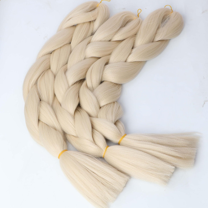 Original Jumbo Braids Hair Extension 3pcs Pure Black Color 24inch 100g/pc For Twist Box Braiding Hair (blonde)