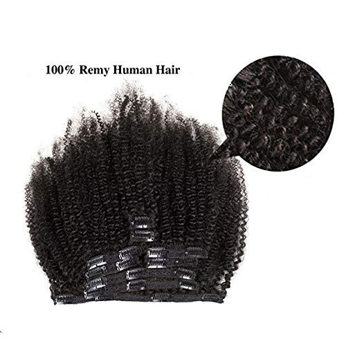 SAGA QUEEN 4B 4C Clip In Human Hair Afro Kinky Curly Clip In Hair Extensions 8pcs 18 stainless steel clips Brazilian Virgin Human Hair Afro Curly Cli