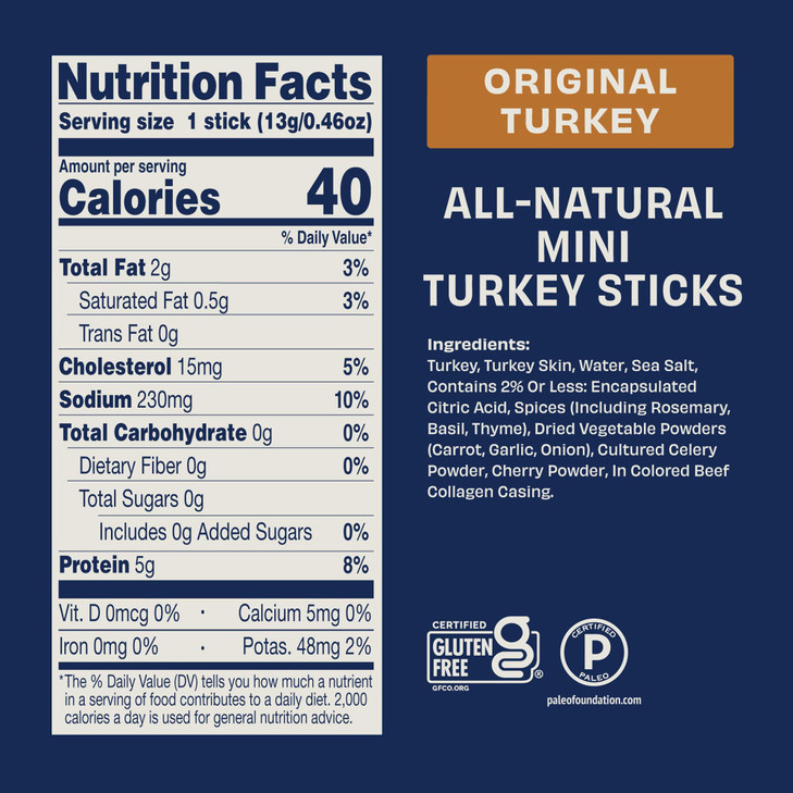 Archer Jerky Mini Turkey Jerky Sticks - All Natural Turkey Sticks, Protein Snack for People, Individually Wrapped Meat Minis, Gluten Free, Keto, Orig