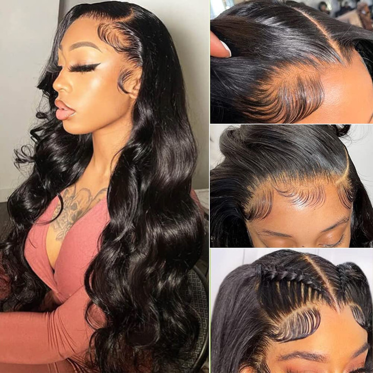 Wingirl 220 Density HD Lace Front Wigs Human Hair Pre Plucked 13x5 Transparent Body Wave Lace Frontal Wig with Baby Hair 12A Glueless Human Hair Wigs