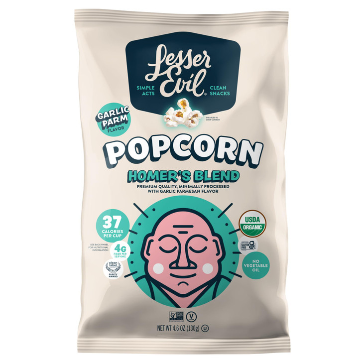 LesserEvil Organic Homer's Secret Blend Popcorn, 4.6 OZ