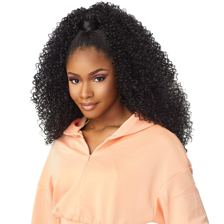 Sensationnel Instant Updown Halfwig Pony - Iud 3 4 Style in 1 Half Wig And Pony Drawstring (1B OFFBLACK)