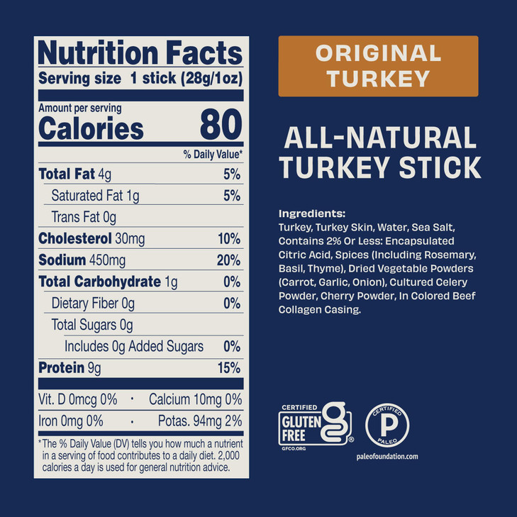 Archer Jerky Turkey Jerky Sticks - All Natural Protein Snack, Meat Snack for People, Gluten Free, Keto, Original Flavor - 1 oz (Pack of 18)