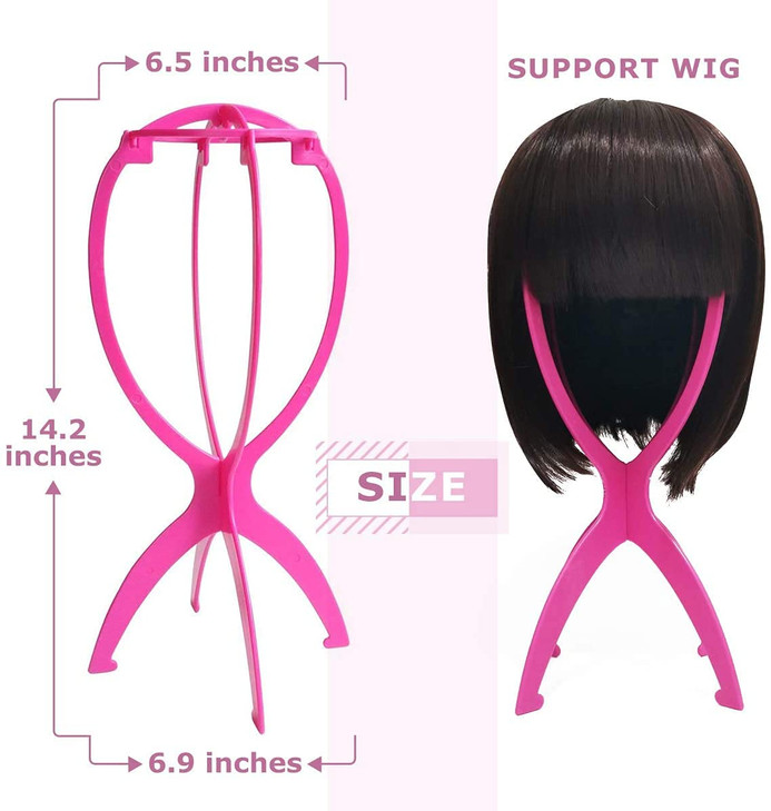Dreamlover Wig Head Stand, Wig Holder, Hot Pink, 3 Packs
