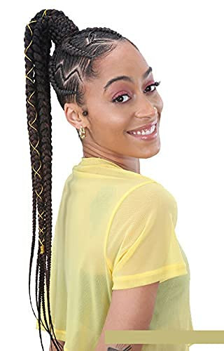 Shake-N-Go 3X BRAID 301 28" (1B Off Black) - FreeTress Synthetic Pre-Stretch Jumbo Braiding (240g)