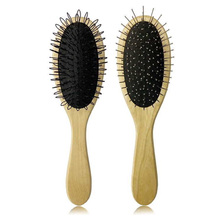 Amirce Wig Brush for Synthetic Hair, Detangling Professional Wood Handle Comb Set, WB-1