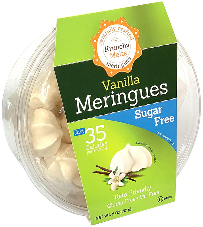 Krunchy Melts Original Sugar Free Meringue Cookies | Sugar Free Vanilla Flavor | Only 35 Calories Per Serving | Fat Free, Gluten Free, Dairy Free | K