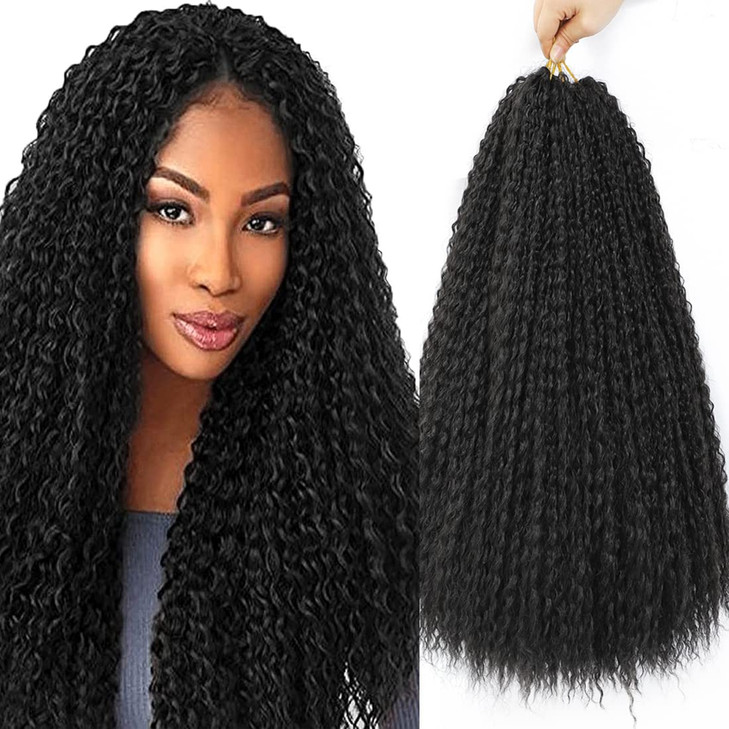 Deep Twist Braiding Hair Extension 3 PACKS Afro Kinky Curly Crochet Braids Hair Soft Deep Water Wave Crochet Hair For Black Women Marley Twist Braidi