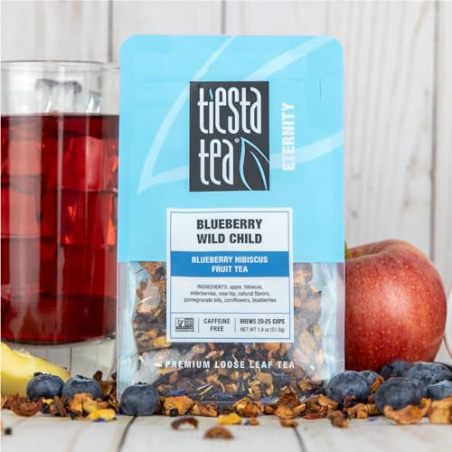 Tiesta Tea Blueberry Wild Child, Loose Leaf, Blueberry Hibiscus Herbal Tea, Premium Non-Caffeinated Fruit Blend, Make Hot or Iced & Brews Up to 25 Cu