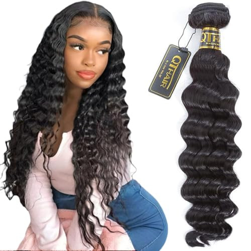 QTHAIR 18A Peruvian Virgin Hair Loose Wave 18 inch 100g 100% Unprocessed Loose Deep Wave Peruvian Human Hair Weave 1Bundle 100g Natural Color