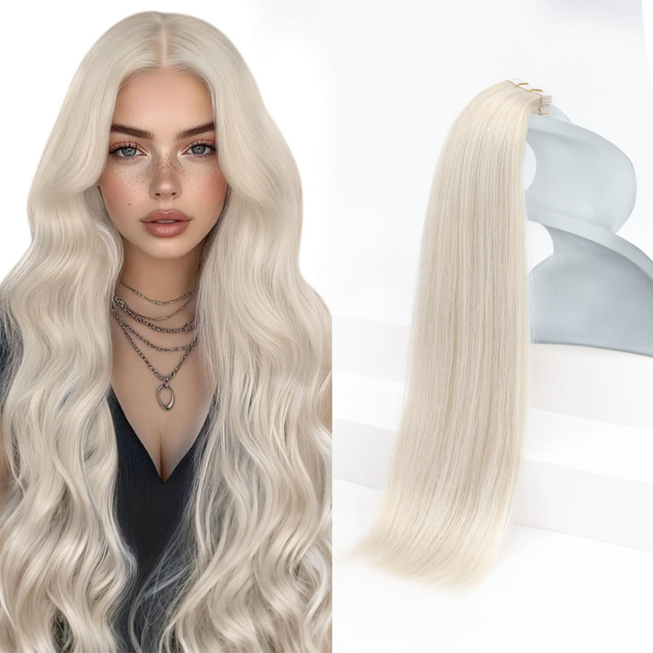 Sunny Hair Tape in Hair Extensions Human Hair 14 inch Tape in Human Hair Extensions Blonde Real Hair Extensions Tape in 20Pcs 50g