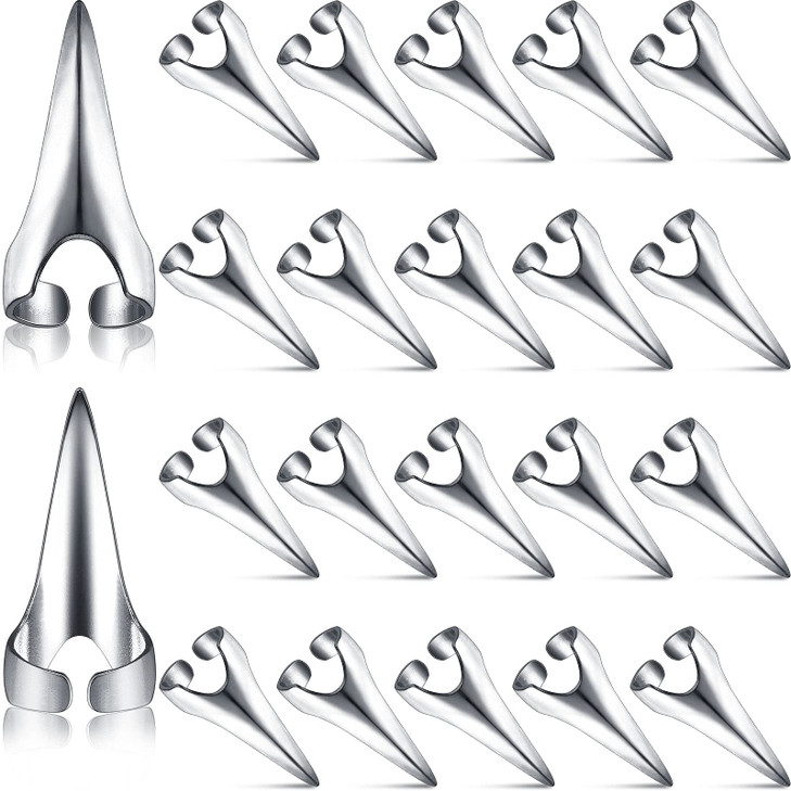 Hicarer 20 Pcs Adjustable Hair Parting and Selecting Tool Metal Hair Sectioning Ring Vintage Nails Metal for Braiding Halloween Cosplay Ring Sectioni