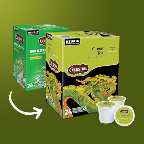 Celestial Seasonings Authentic Green Tea, K-Cup Portion Pack for Keurig K-Cup Brewers, 24-Count