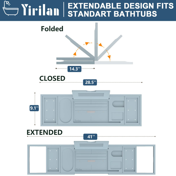Premium Bathtub Tray Caddy, Expandable Bath Tray, Unique House Warming Gifts, New Home, Anniversary and Wedding Gifts for Couple, Bridal Shower Gift