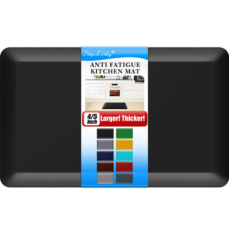 4/5 Inch Thick Kitchen Mat - Cushioned Anti Fatigue Mats for Kitchen Floor - Easy to Clean, Water Resistant, Non-Slip Kitchen Rug for Sink, Office, K