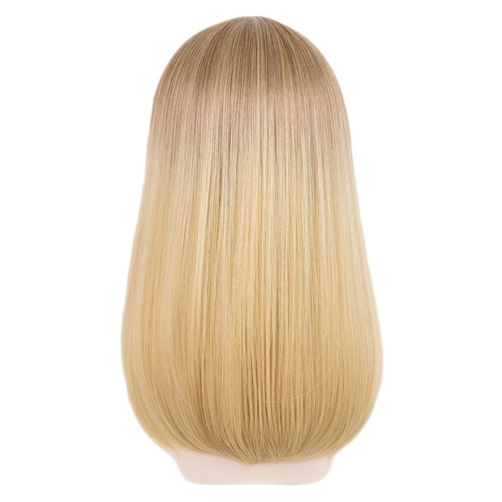 SiYi Platinum Blonde Wig for Women,613 Blonde Ombre Black wigs,Cosplay Halloween Party Costume Wig, Daily Short Straight Hair