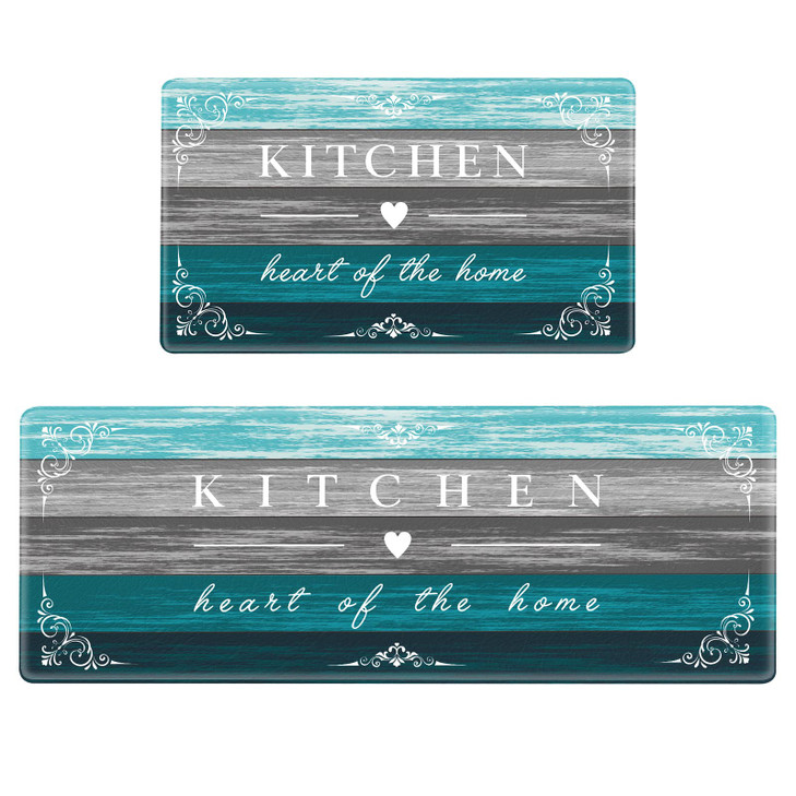 Sofort Kitchen Mat Farmhouse Cushioned Anti Fatigue Kitchen Rugs 2 Pieces Non Slip Waterproof Kitchen Mats for Floor, Rustic Wooden Comfort Standing