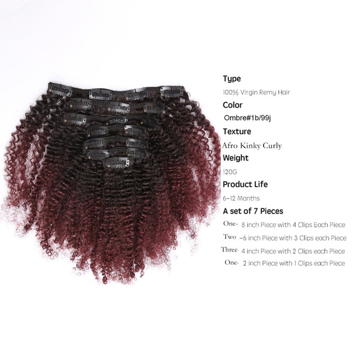 Anrosa Kinkys Curly Clip in Hair Extensions Human Hair 3C 4A Afro Kinky Curly Clip ins Natural Hair Real Remy Thick Human Hair Extensions for Black W