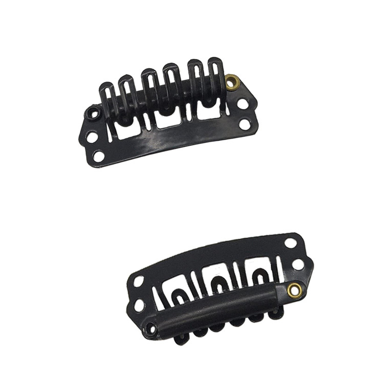 DOORES 2 Pieces Hair Extensions Clip 6-Teeth U-Shape 30mm 1.2g/pcs Metal Snap Clips for Hair Extensions Hairpiece Wig Accessories Clips with Rubber S