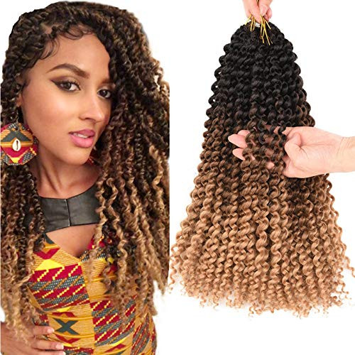 Passion Twist Water Wave Crochet Hair For Black Women Ombre Water Wave Braiding Hair Long Bohemian Curly Crochet Braids Synthetic Hair Extensions 6 P