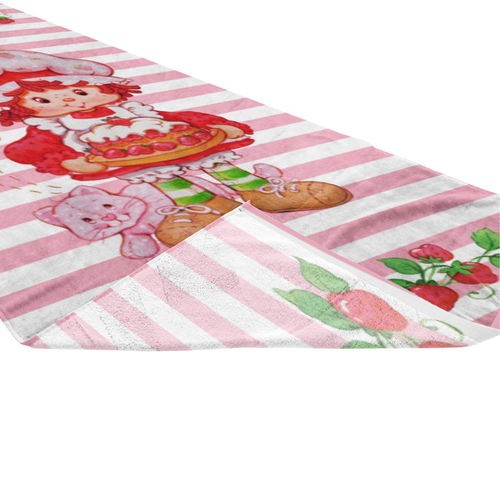 Jay Franco Strawberry Shortcake Bath Pool Beach Towel - Super Soft and Absorbent 100% Cotton Towel, Measures 28 x 58 Inches