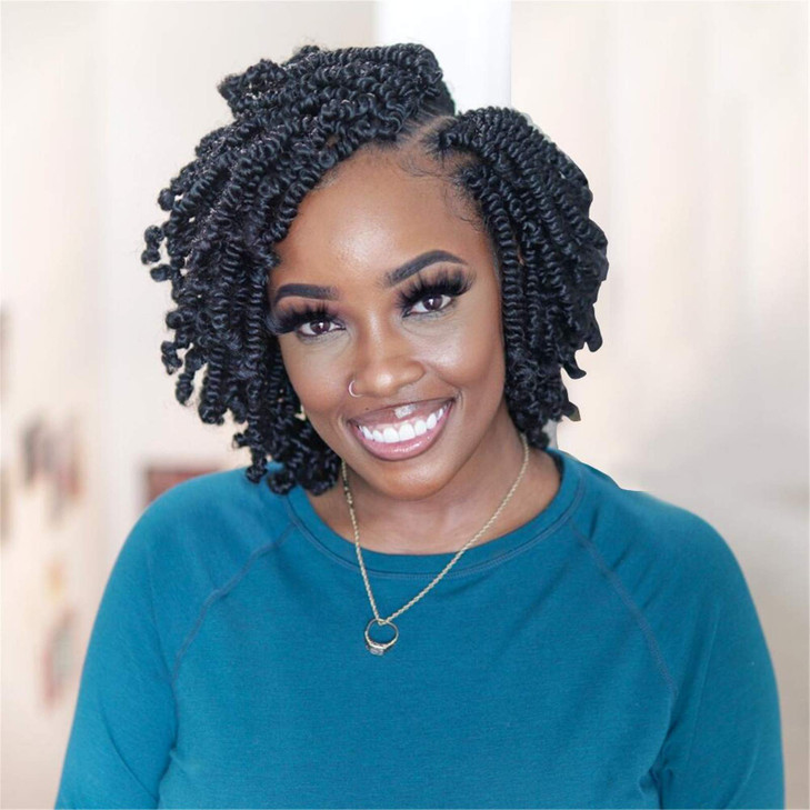 TOYOTRESS Bob Spring Twist Hair - 6 inch 8 packs Pre-twisted kids Crochet Hair Spring Twists Crochet Braids, Synthetic Braiding Hair Extensions (6 In