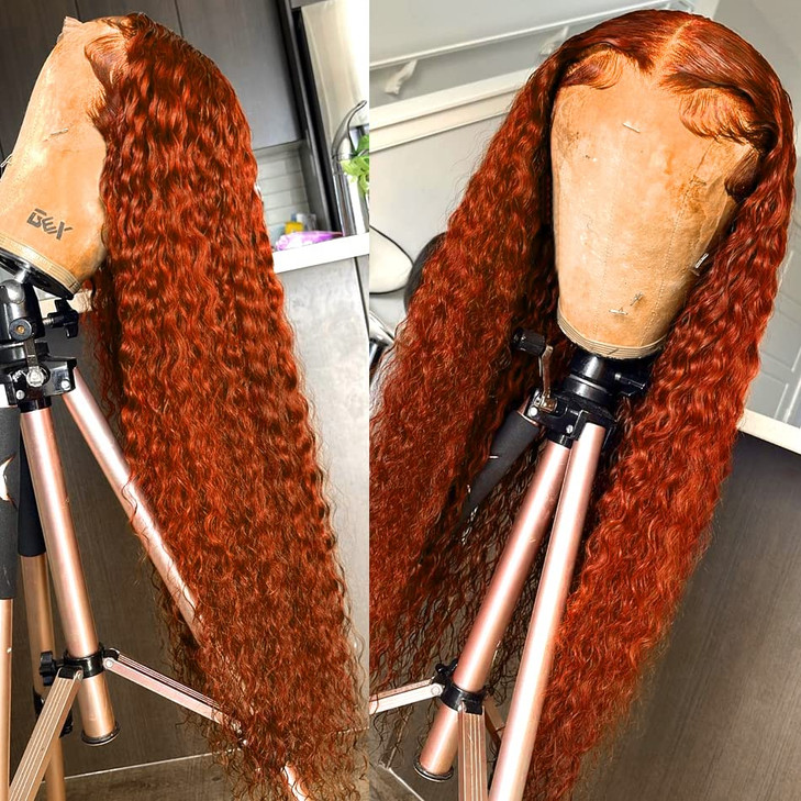 YMS Orange Ginger Wigs for Black Women Human Hair 150% Density Lace Front Wigs Human Hair Glueless Wigs Human Hair Pre Plucked (14 Inch,Orange Ginger