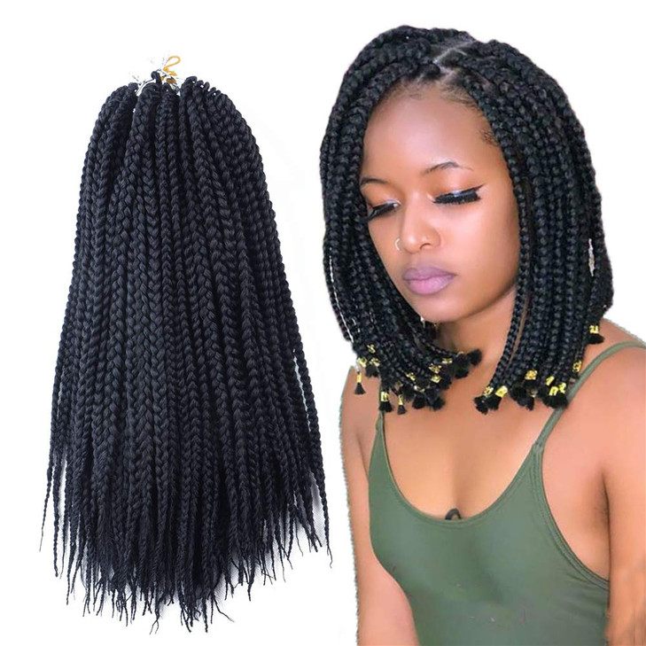 Mayloss 6 Packs/Lot (14/18/24/30) inch 1cm 20 Strands/Pack Thin 3X Box Braid Crochet Hair Extensionin Diameter 3X Synthetic Braid Hair Extensions Cro