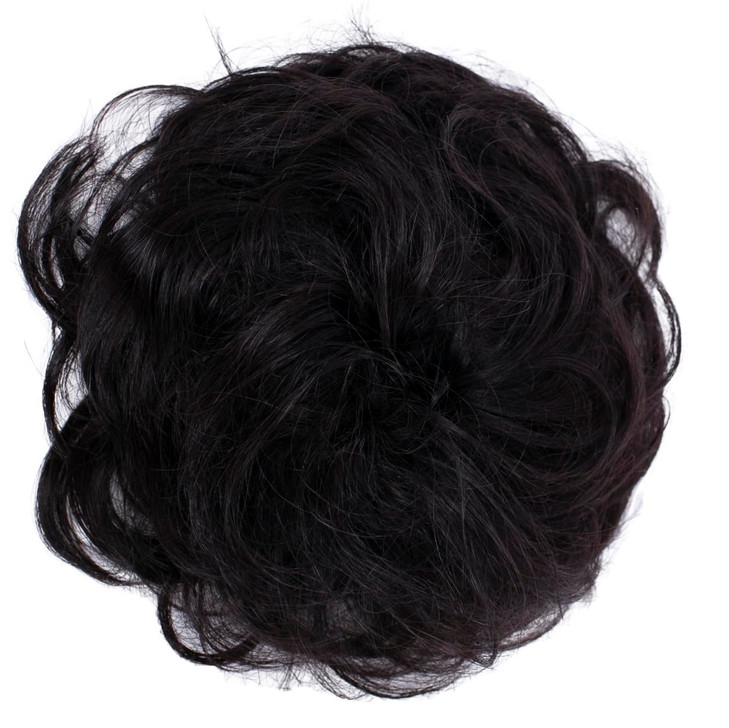 CAISHA 100% HUMAN HAIR Scrunchie Hair Piece Updo Braid Hair Scrunchy Messy Bun Natural Black H312f