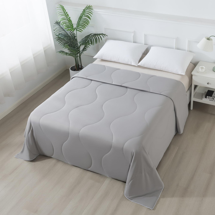 ELNIDO QUEEN Cooling Comforter for Hot Sleepers, Summer Cooling Blanket Queen Size for Night Sweats, Q-Max 0.45 Breathable All-Season Lightweight Bla