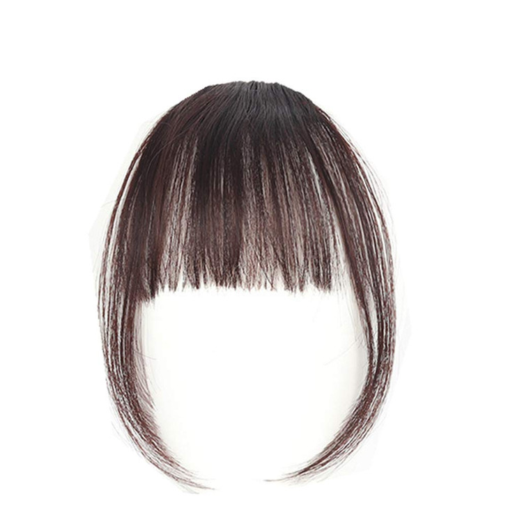Natural Synthetic Hair Flat Bangs/Fringe Mini Hair Bangs Fashion one Clip-in Hair Extension(Dark Brown)
