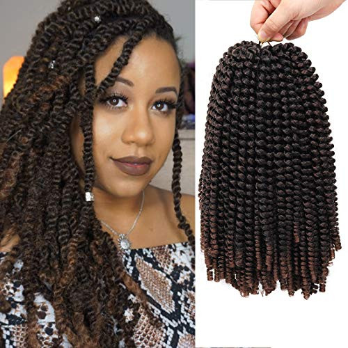 12 inch Spring Twist Crochet Braids Hair for Butterfly Locs Bomb Twist Crochet Hair Beyond Beauty Ombre Colors Synthetic Fluffy Hair Extension 3 Pack